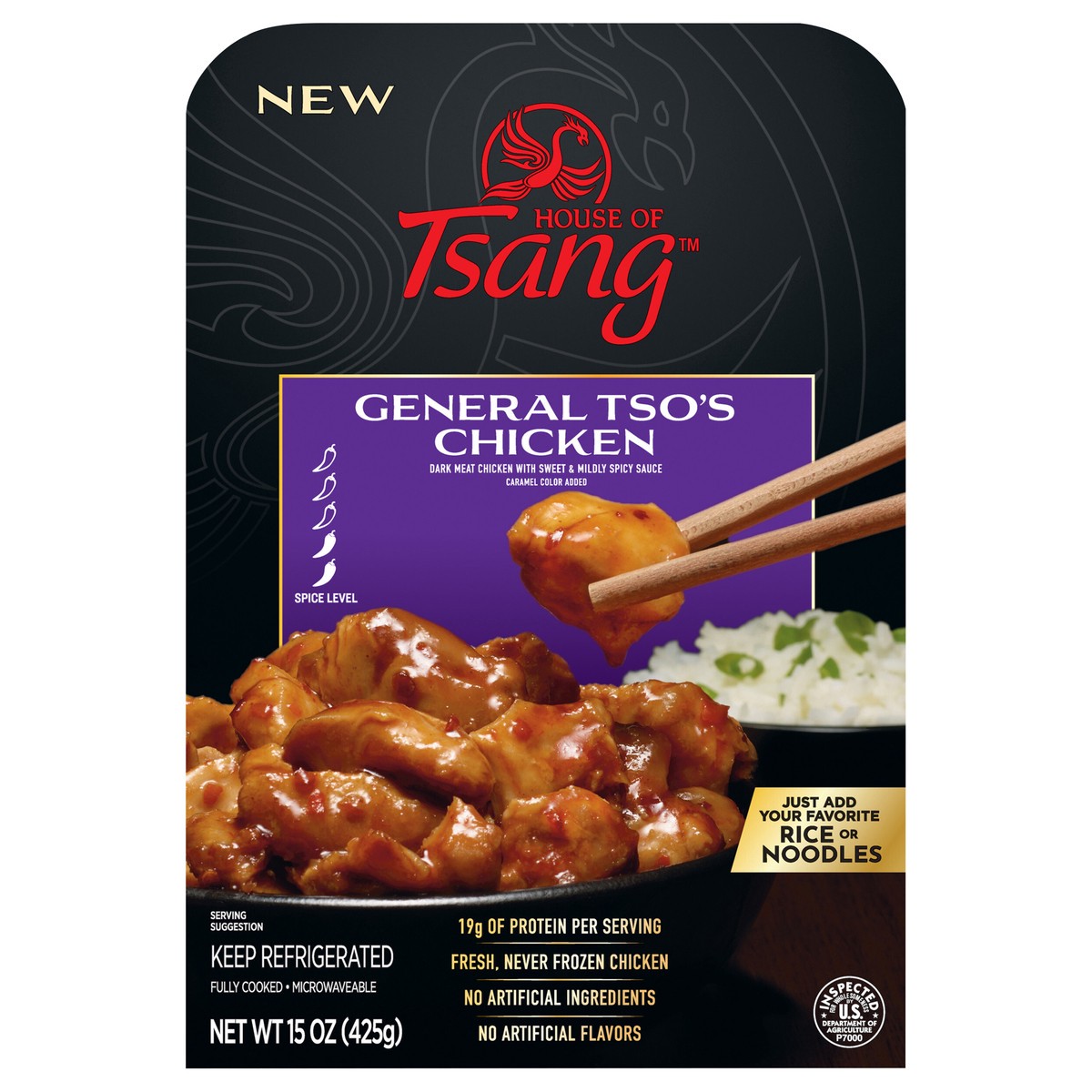 slide 6 of 9, HOUSE OF TSANG 15oz General Tso Chicken, 15 oz