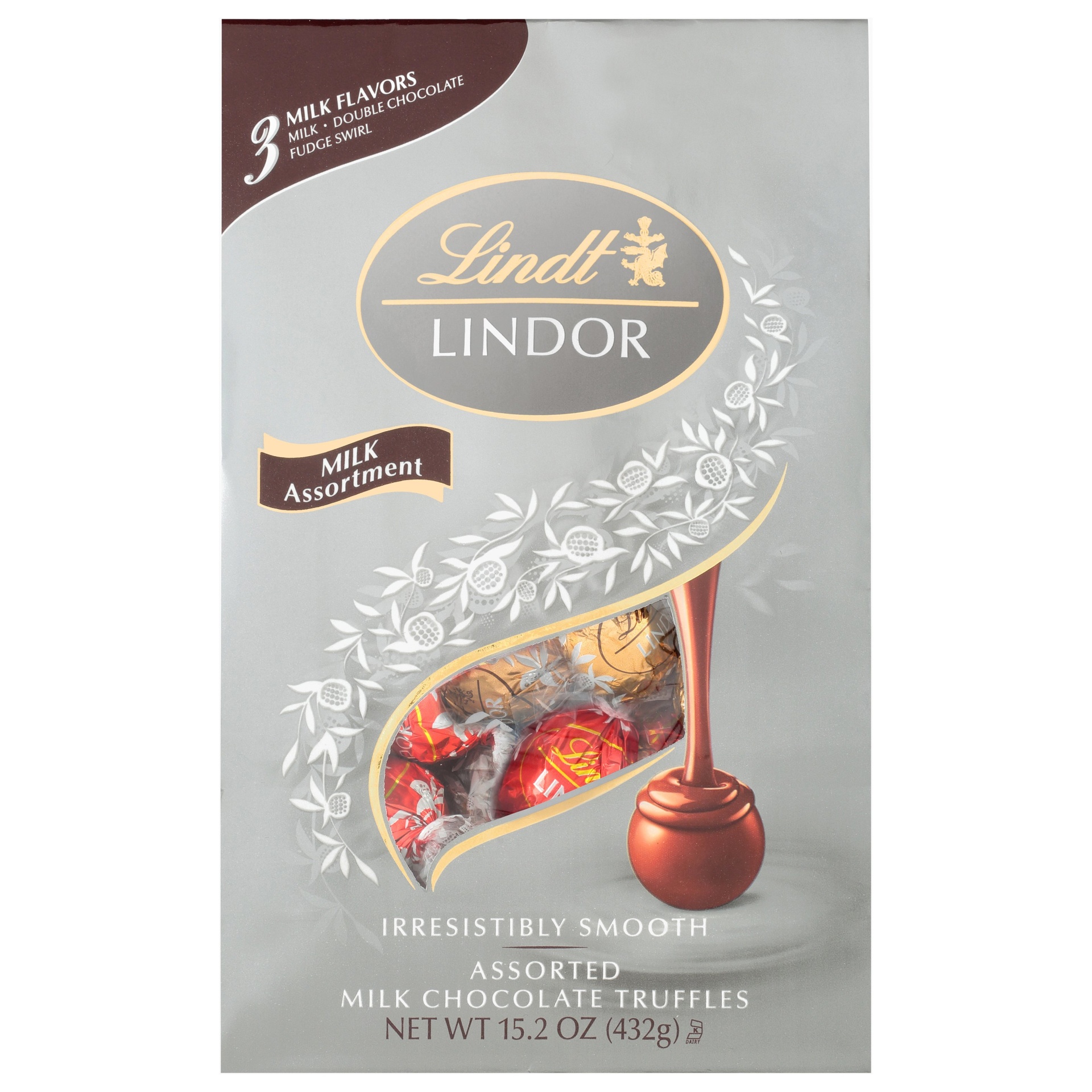 slide 1 of 1, Lindt Lindor Milk Assorted Chocolate Candy Truffles - 15.2 oz, 15.2 oz