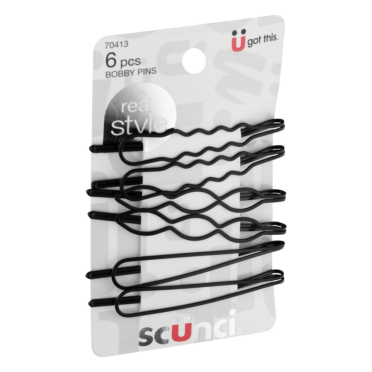 slide 5 of 11, scünci Real Style Bobby Pins 6 ea, 6 ct