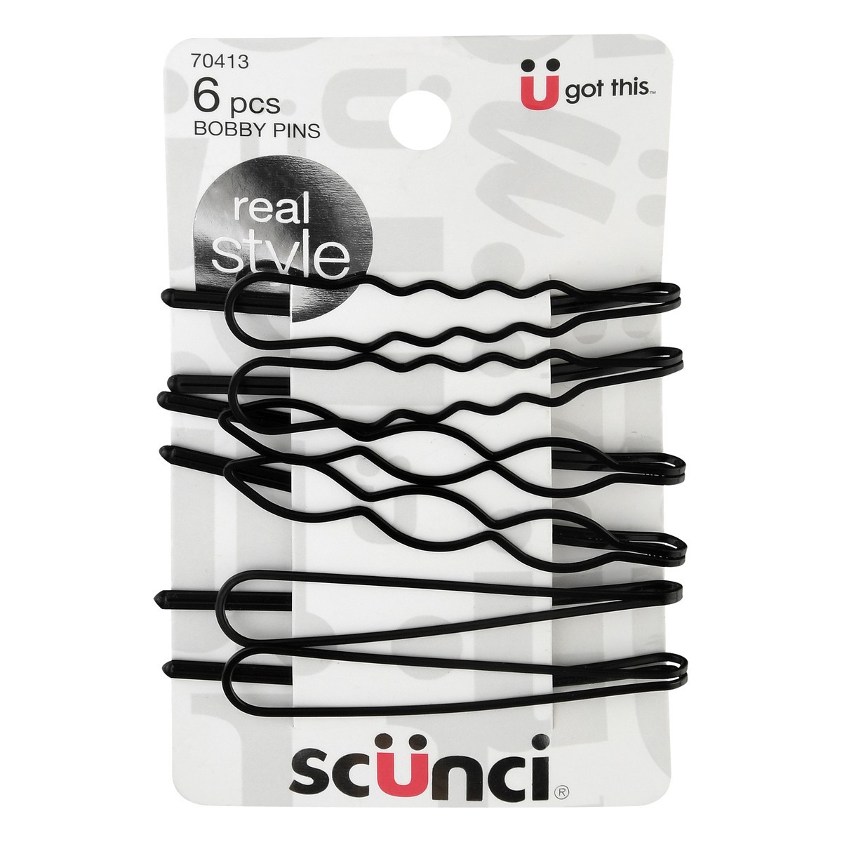 slide 3 of 11, scünci Real Style Bobby Pins 6 ea, 6 ct