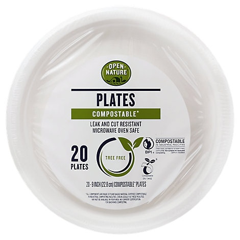 slide 1 of 1, Open Nature Plates Compostable, 20 ct