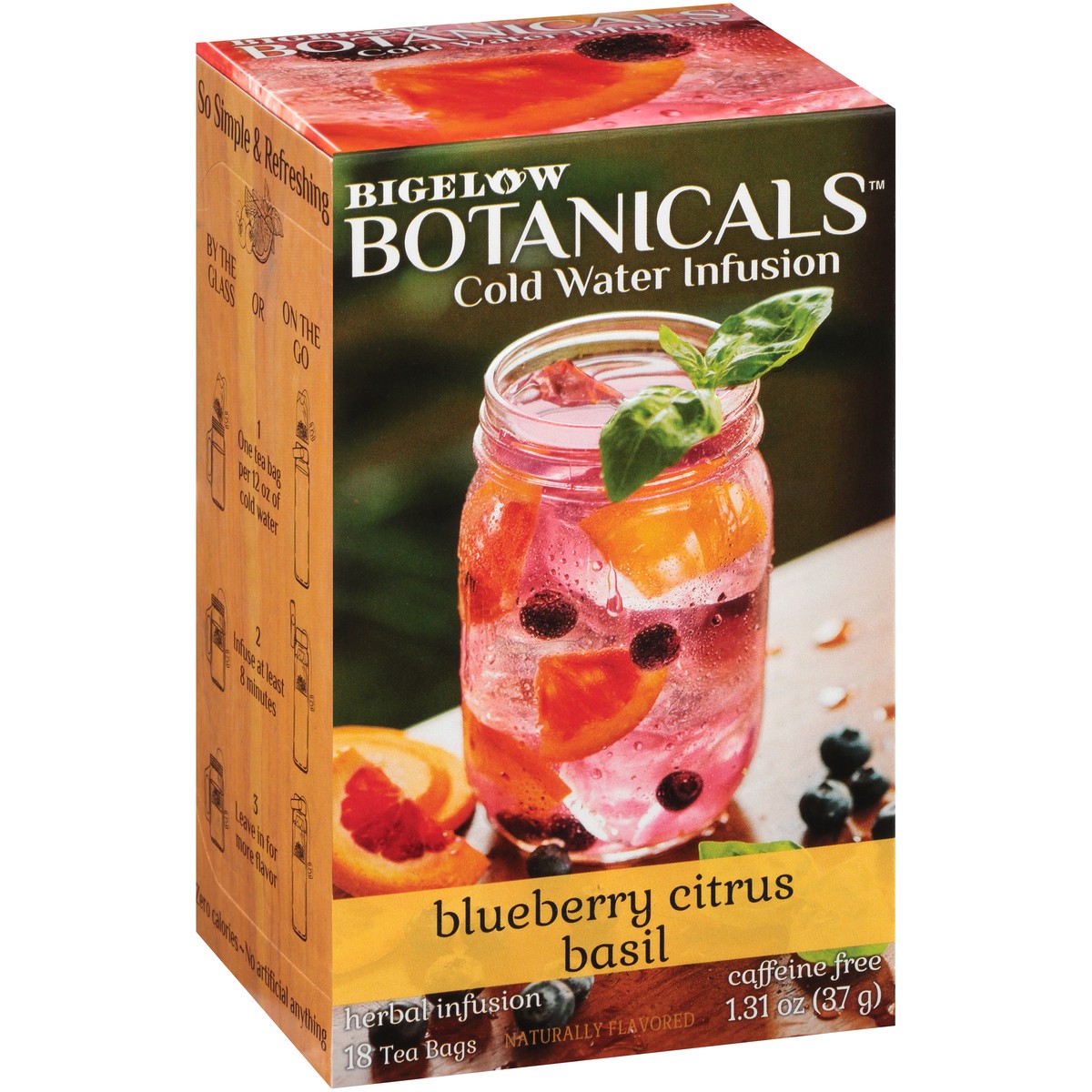 slide 3 of 9, Bigelow Botanicals Cold Water Infusion Tea Bags, Blueberry Citrus Basil - 18 ct, 18 ct