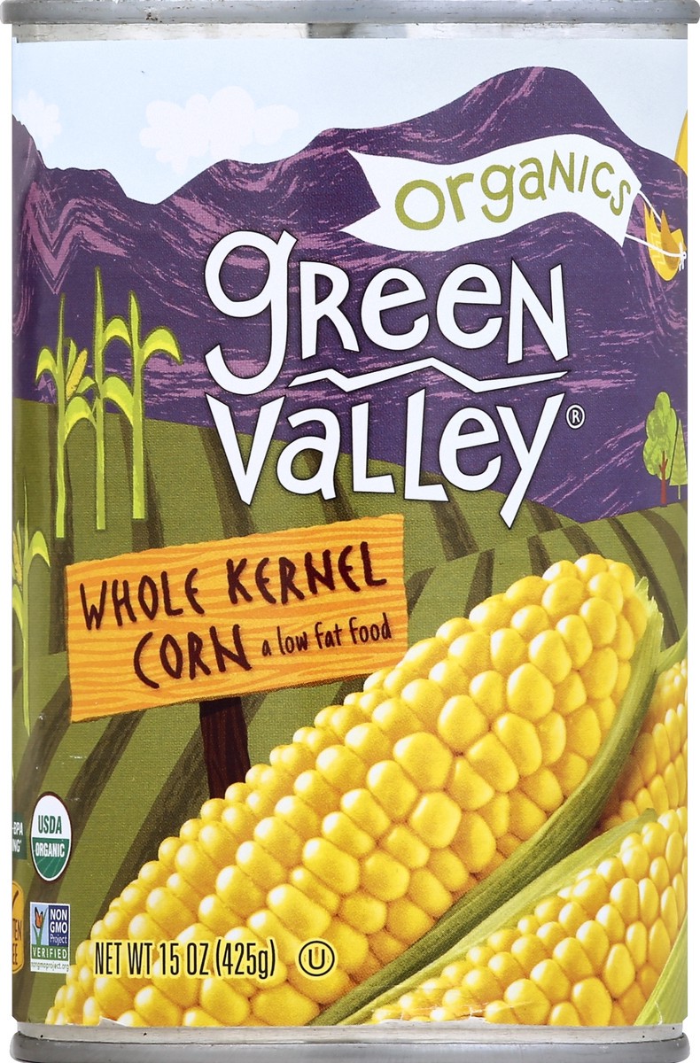 slide 3 of 3, Green Valley Organics Organic Whole Kernel Corn, 15 oz