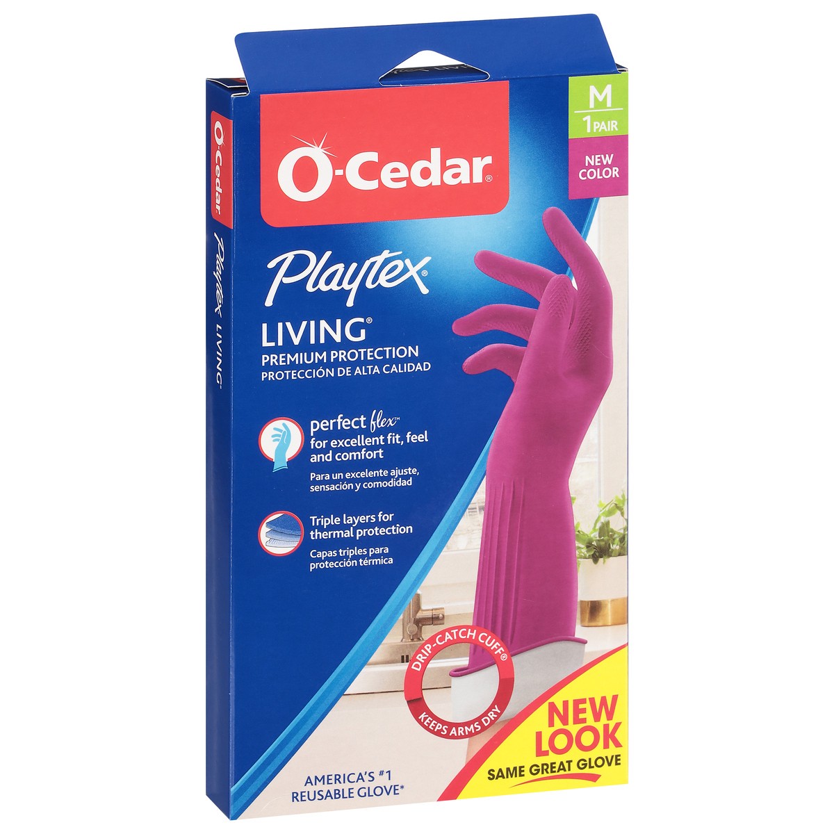 slide 3 of 9, O-Cedar Playtex Living Glove Medium 1 ea, 2 ct