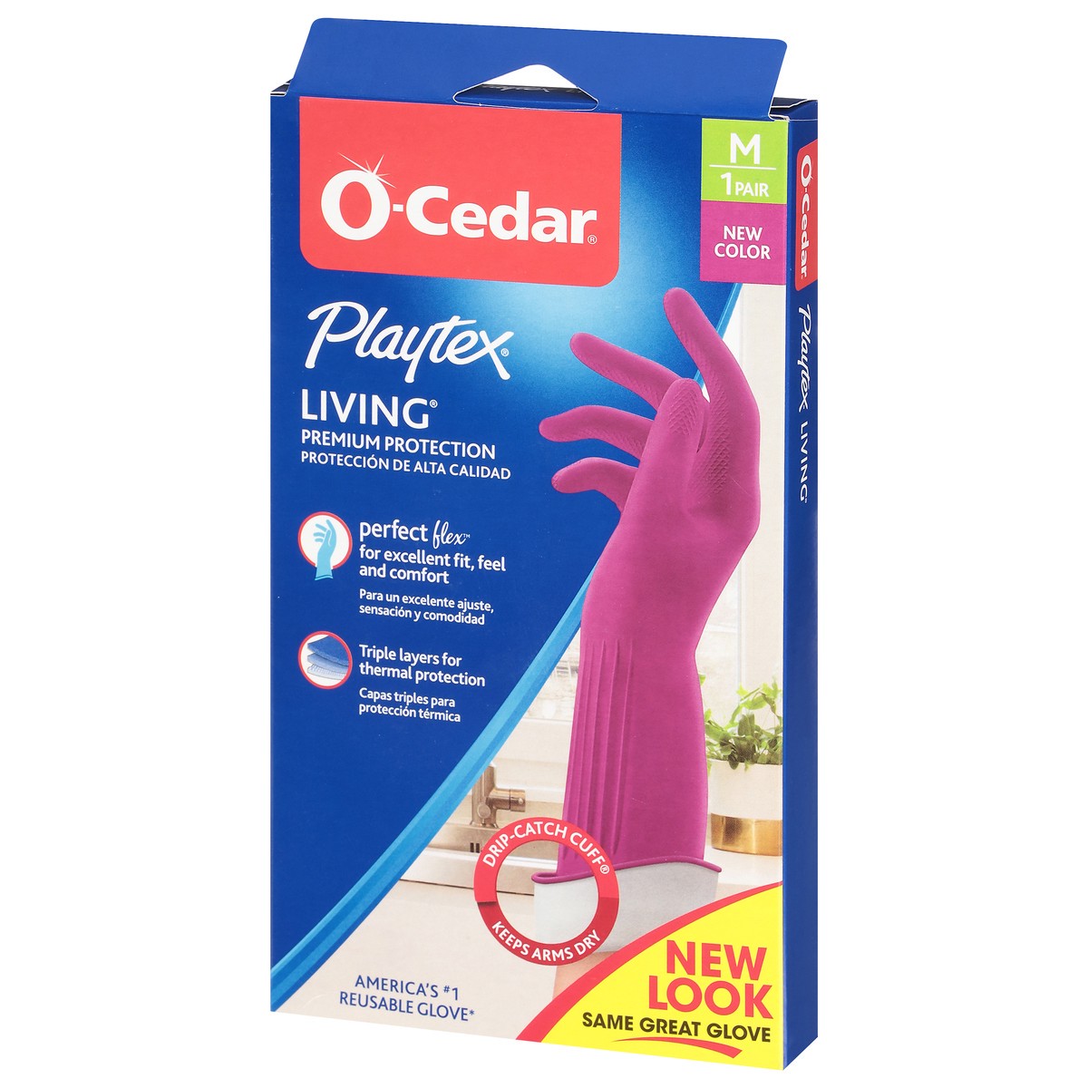 slide 9 of 9, O-Cedar Playtex Living Glove Medium 1 ea, 2 ct