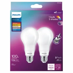 Philips 11.5-Watt (100-Watt) A21 Medium Base Whitedial Led Light Bulbs