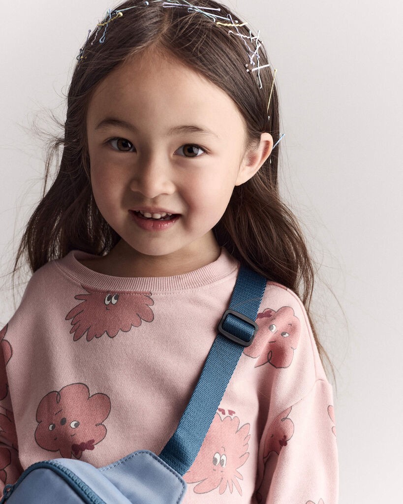 slide 6 of 6, Otteravenue Toddler Girl Squish Long-Sleeve Relaxed Pullover - Light Pink Light Pink 2T, 1 ct