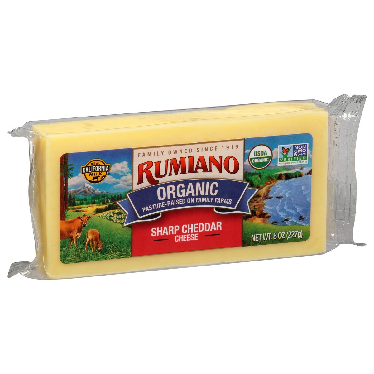 slide 5 of 13, Rumiano Family Organic Sharp Cheddar Cheese, 8 oz