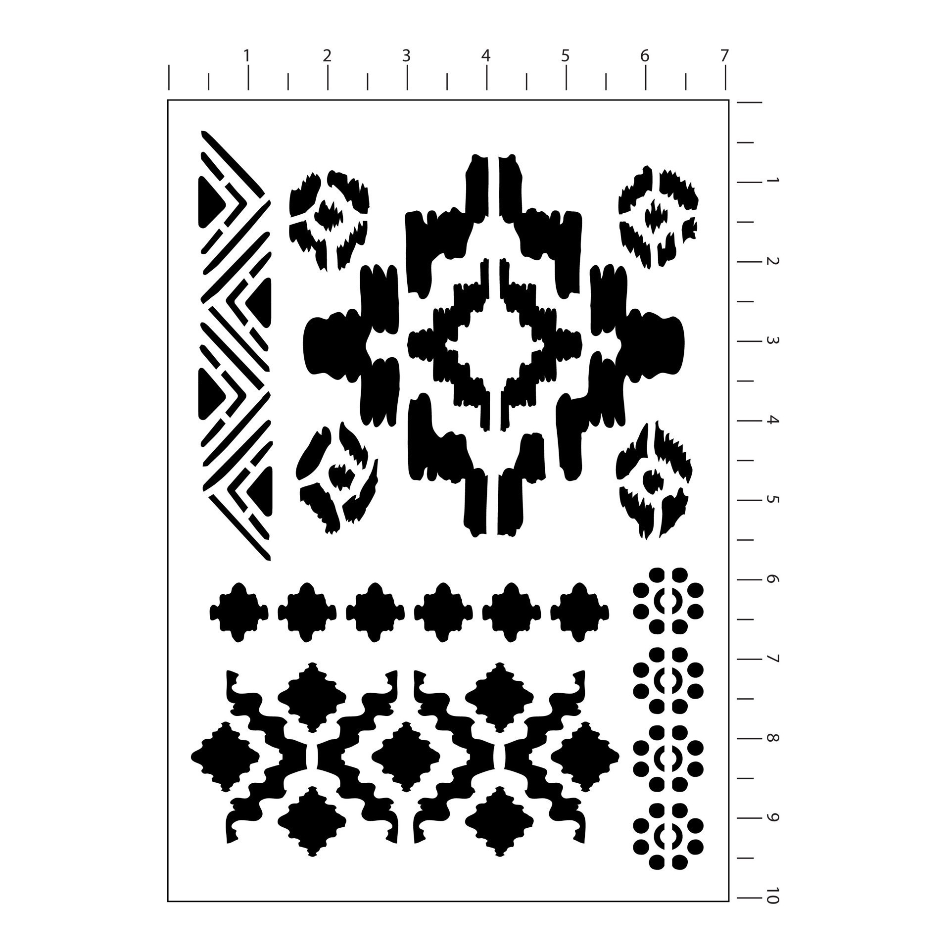 slide 3 of 3, Ikat Pattern Stencils By Craft Smart, 7 in x 10 in