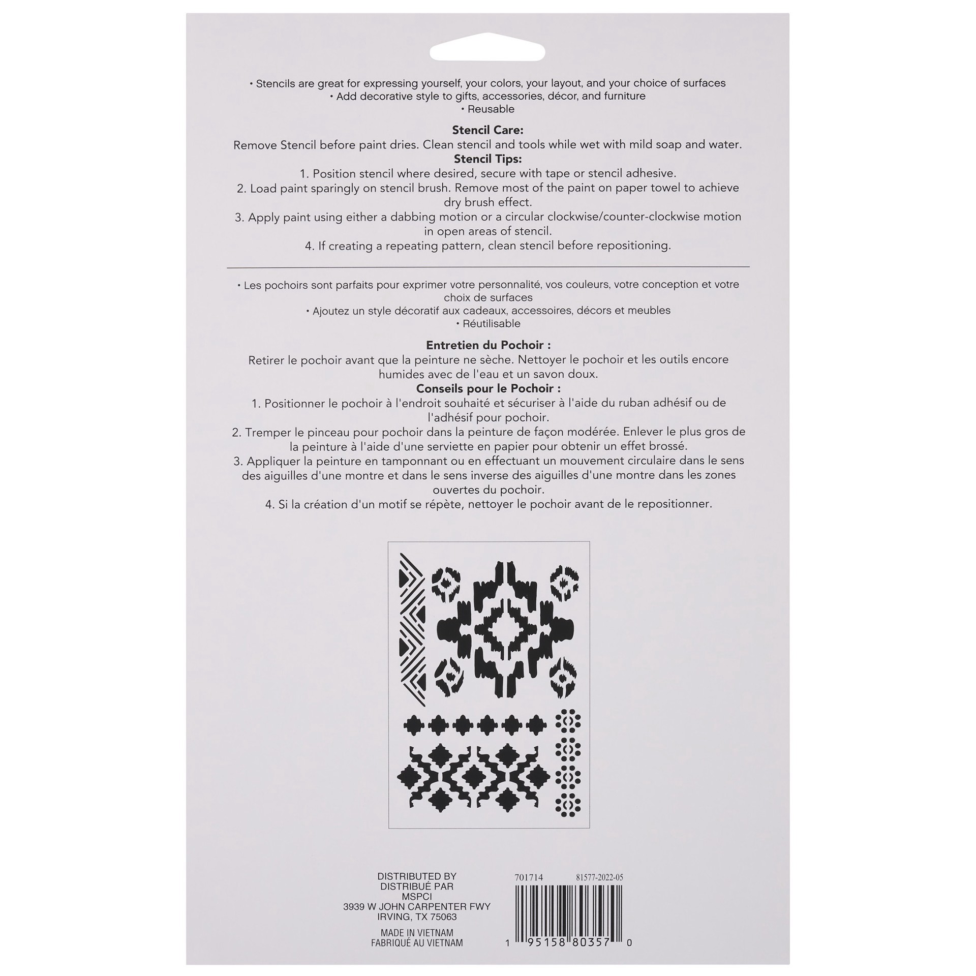 slide 2 of 3, Ikat Pattern Stencils By Craft Smart, 7 in x 10 in