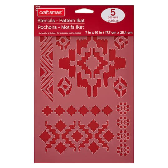 slide 1 of 3, Ikat Pattern Stencils By Craft Smart, 7 in x 10 in
