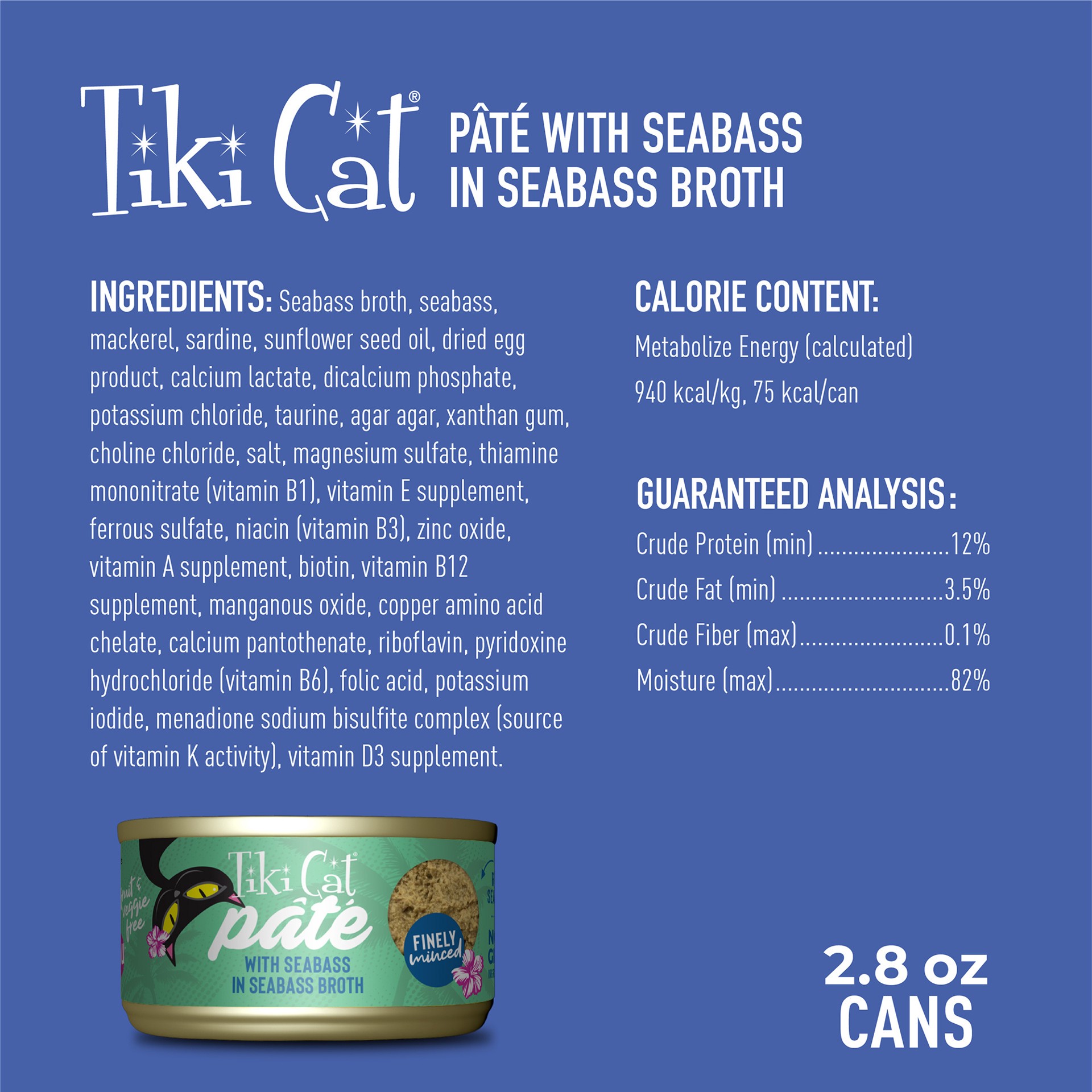 slide 2 of 6, Tiki Cat Seabass Pate, 1 ct