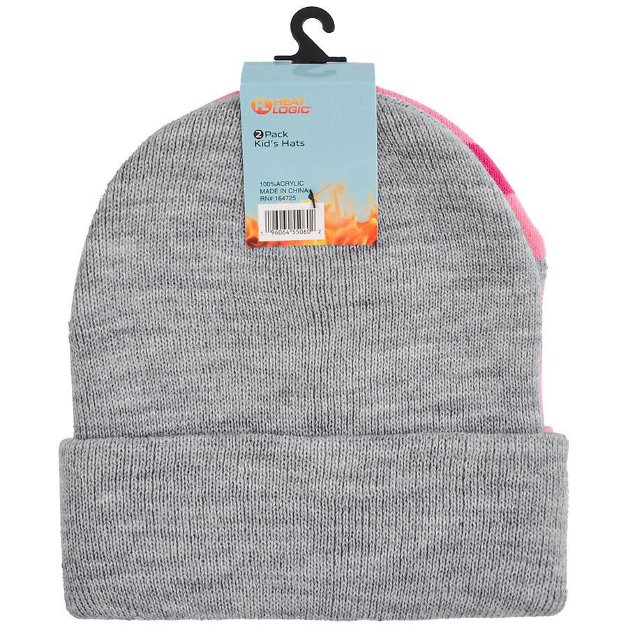 slide 2 of 3, Heat Logic Kid's Knit Hat, 2 ct