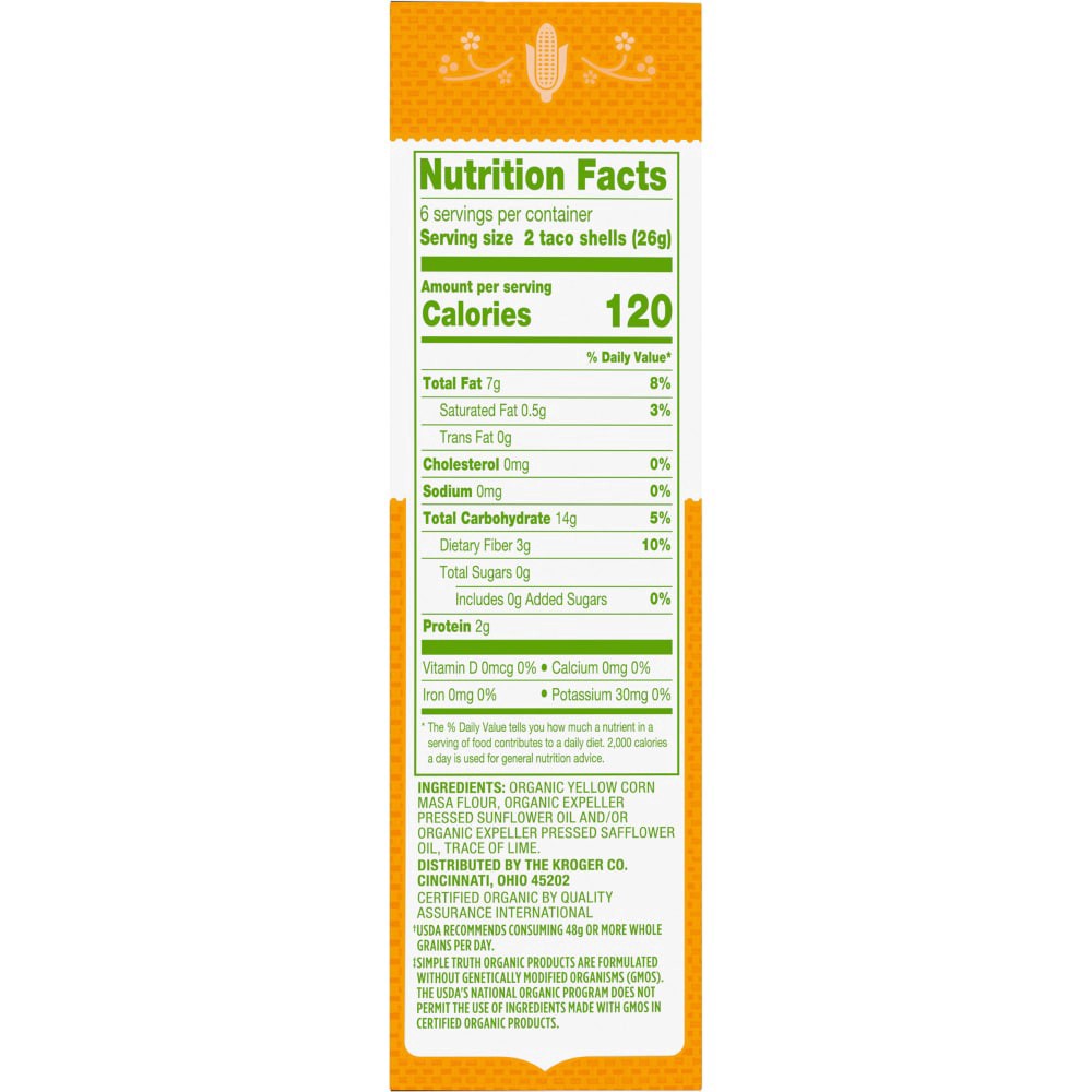 slide 3 of 3, Simple Truth Organic Yellow Corn Taco Shells, 12 ct; 5.5 oz
