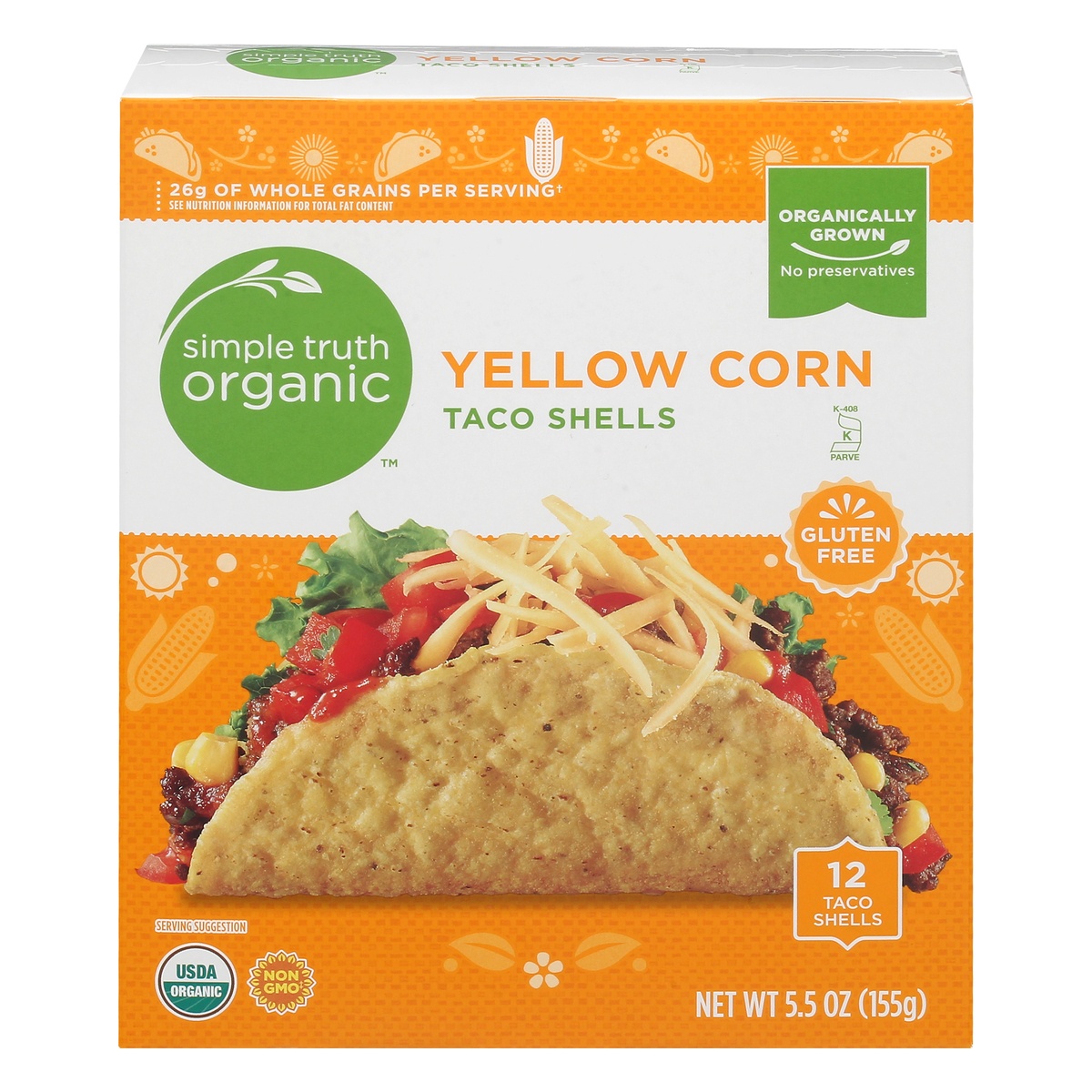 slide 1 of 1, Simple Truth Organic Yellow Corn Taco Shells, 12 ct; 5.5 oz