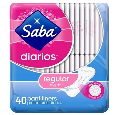 slide 1 of 1, Saba Diarios Regular Pantiliners, 40 ct