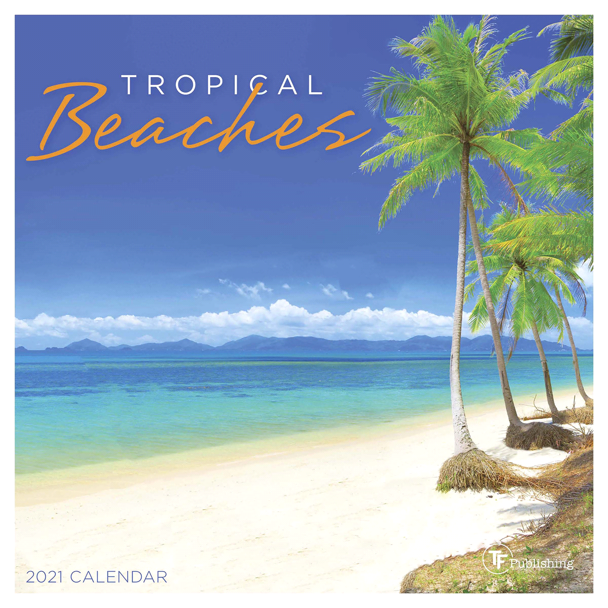 slide 1 of 1, TF Publishing 2021 Mini Wall Calendar - Tropical Beaches, 1 ct