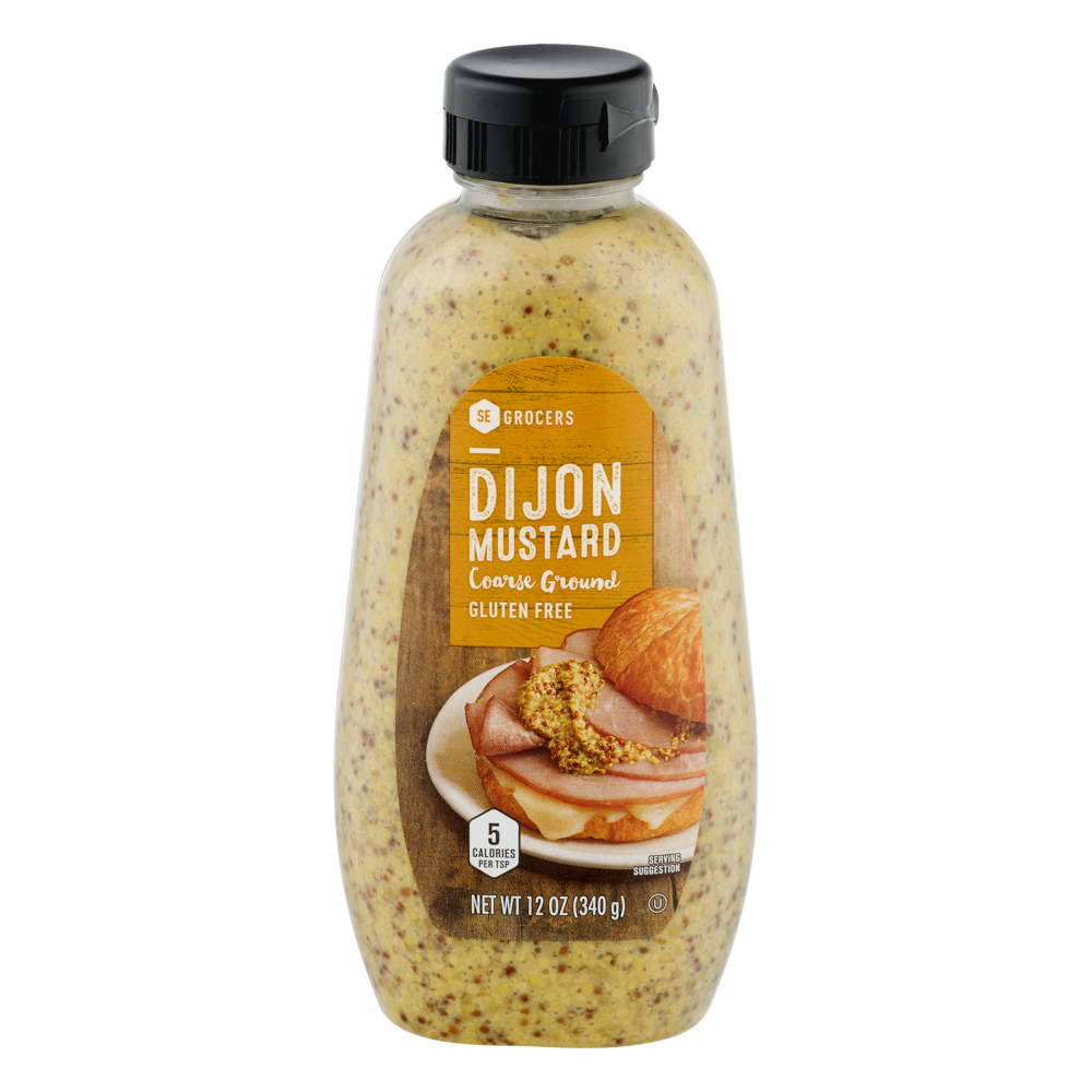 slide 1 of 1, SE Grocers Mustard Dijon Coarse Ground, 12 oz