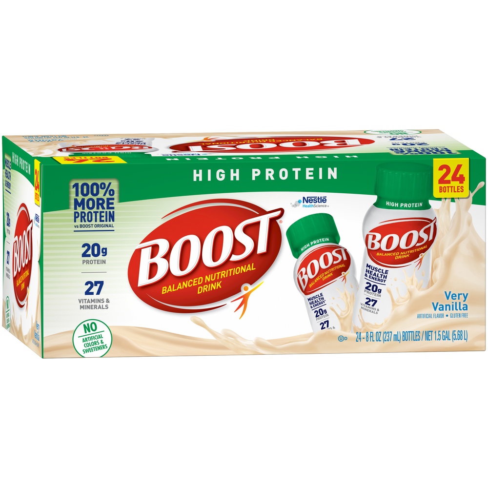 slide 2 of 8, Boost Very Vanilla High Protein Complete Nutritional Drink, 6 ct; 8 oz