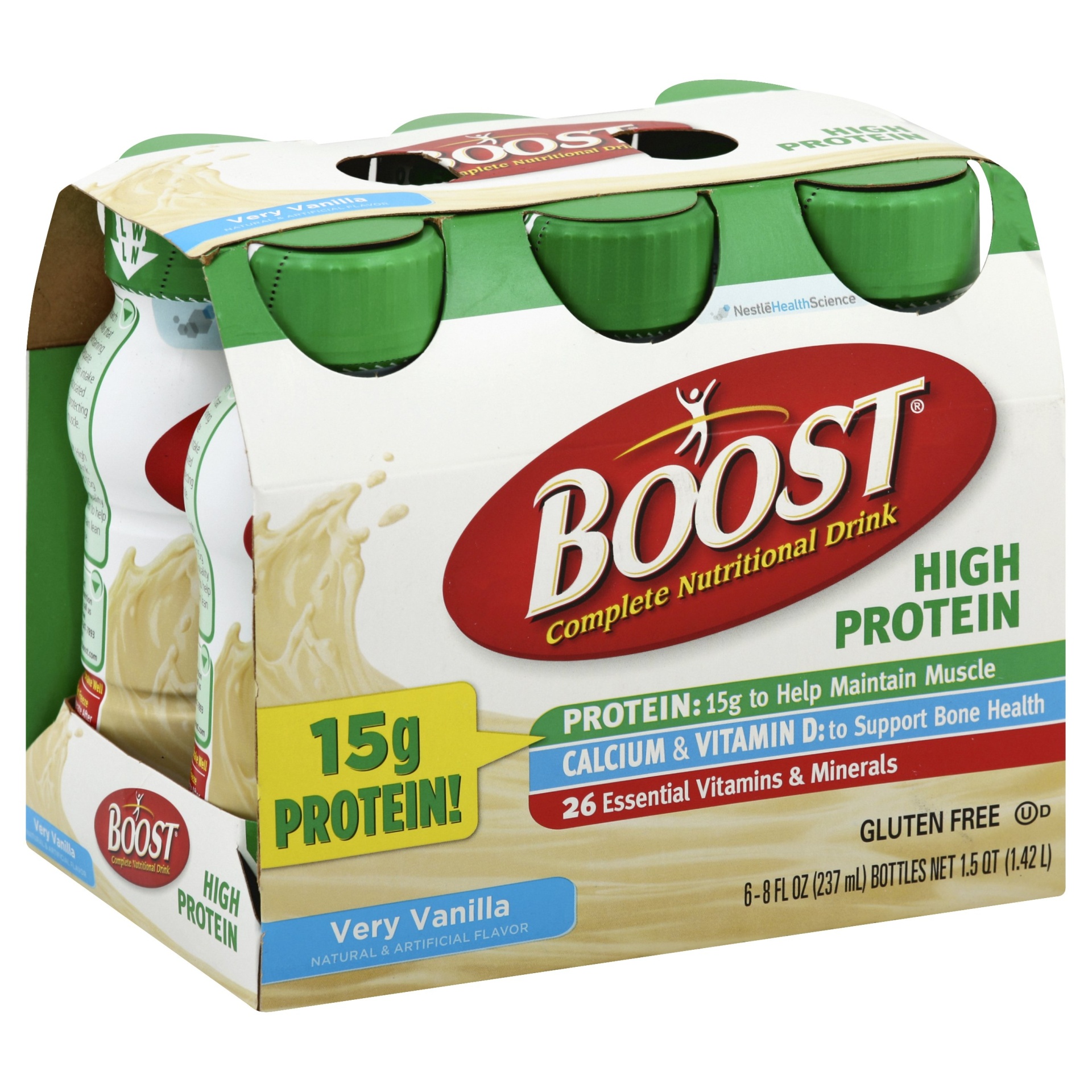 slide 1 of 8, Boost Very Vanilla High Protein Complete Nutritional Drink, 6 ct; 8 oz