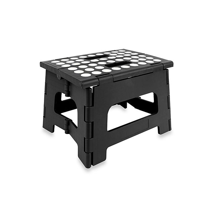 slide 1 of 1, Kikkerland Easy Folding Step Stool - Black, 1 ct