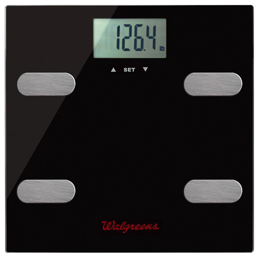 slide 1 of 3, Walgreens Digital Glass Scale with Body Analysis Features, Black, 1 ct