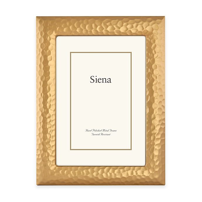 slide 1 of 1, Siena Metallics Hammered Design Frame - Gold, 5 in x 7 in