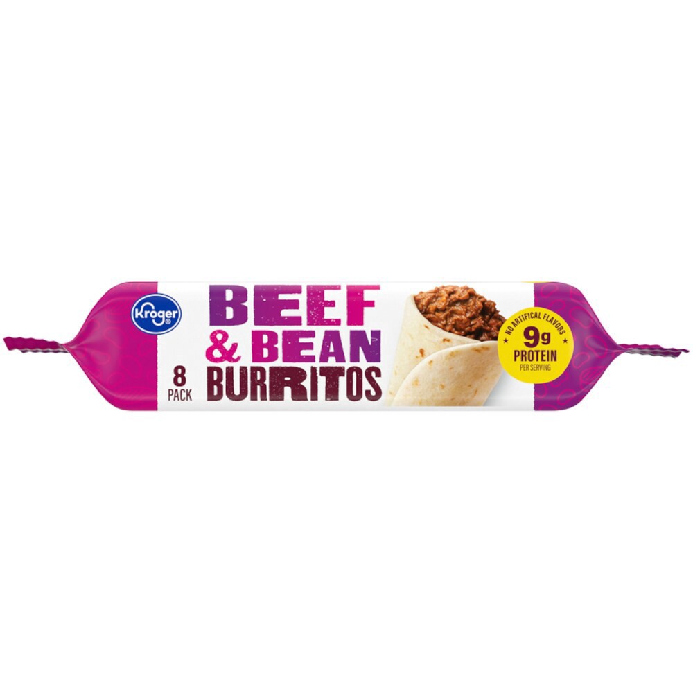 slide 4 of 4, Kroger Beef & Bean Burritos, 8 ct; 32 oz