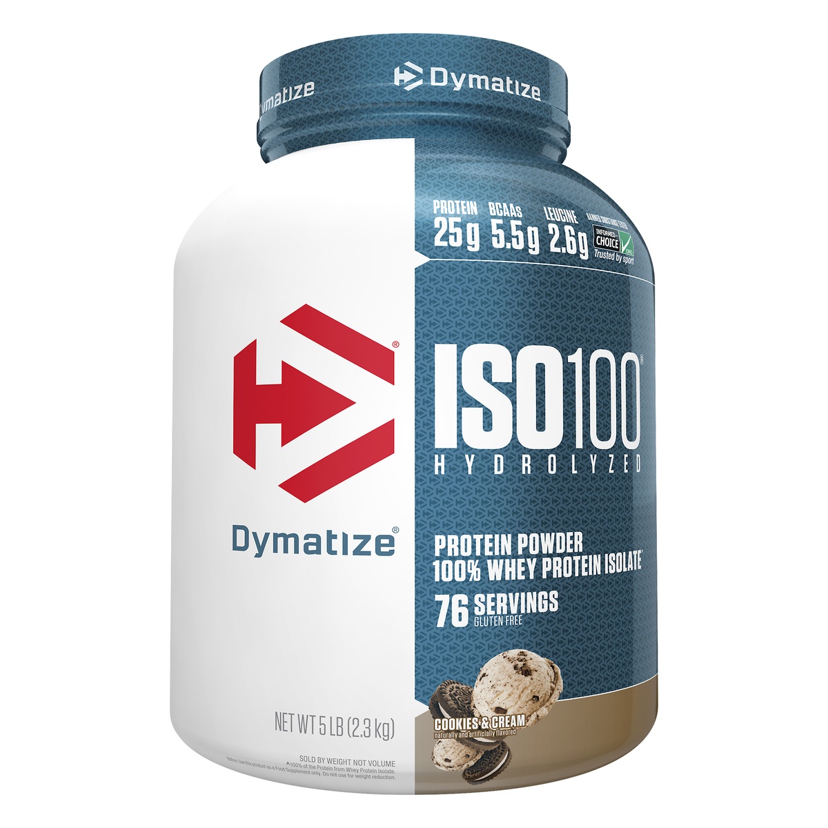 slide 1 of 1, Dymatize ISO100 - Cookies and Cream, 5 lb