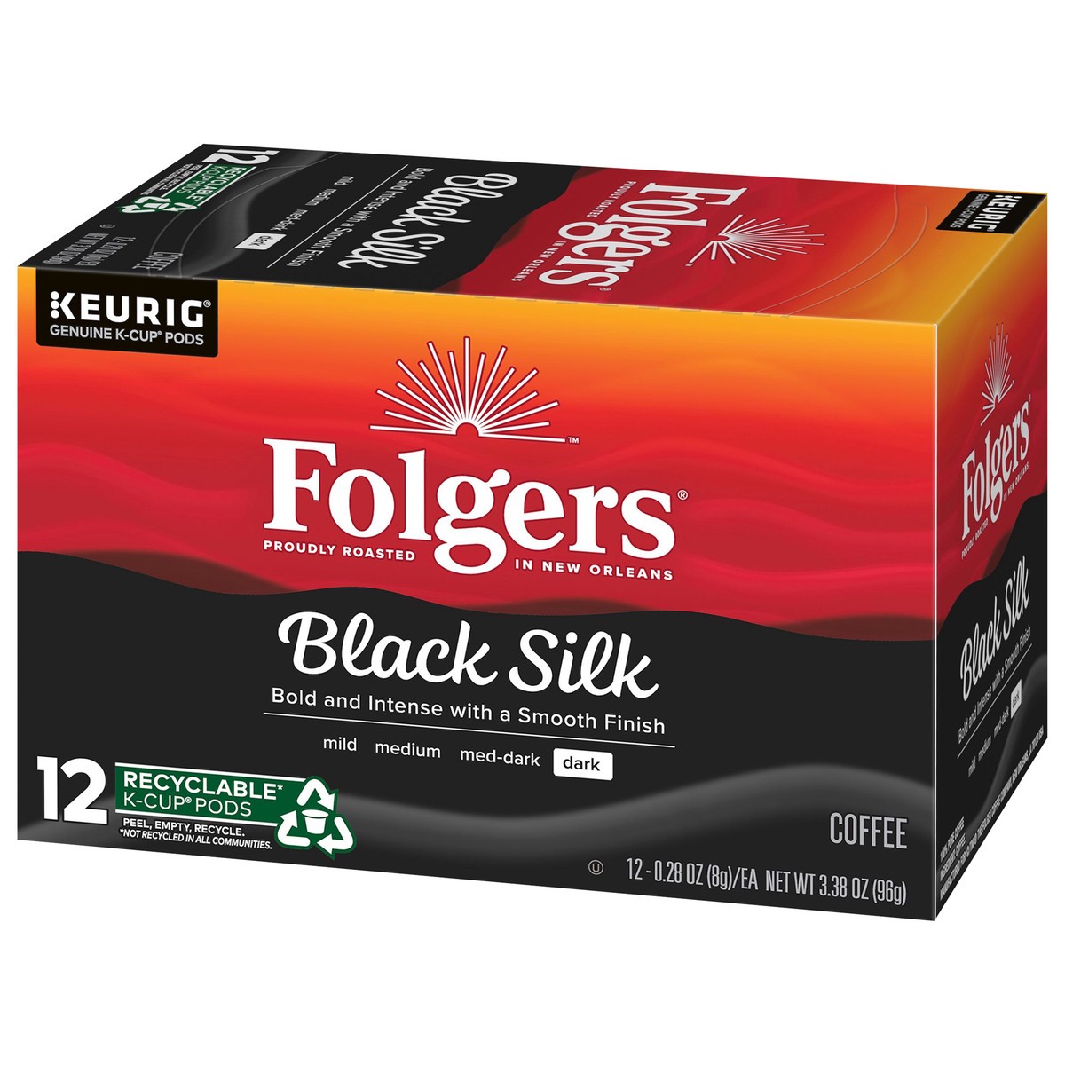 slide 8 of 9, Folgers Gourmet Selections Black Silk Kcup Pods, 12 ct