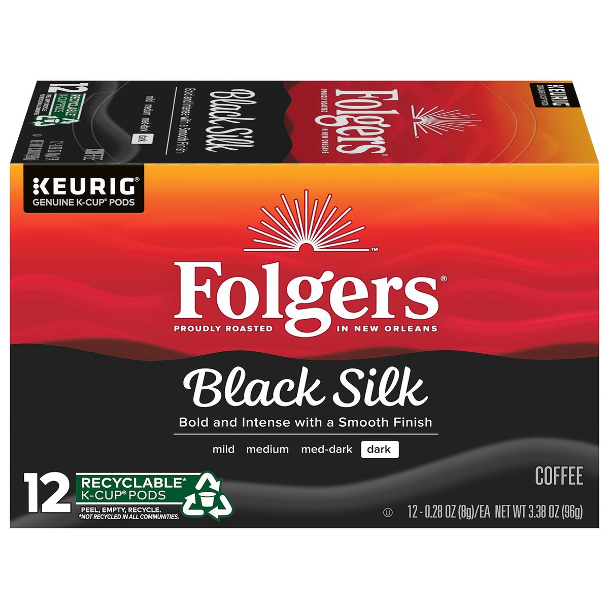 slide 1 of 9, Folgers Gourmet Selections Black Silk Kcup Pods, 12 ct
