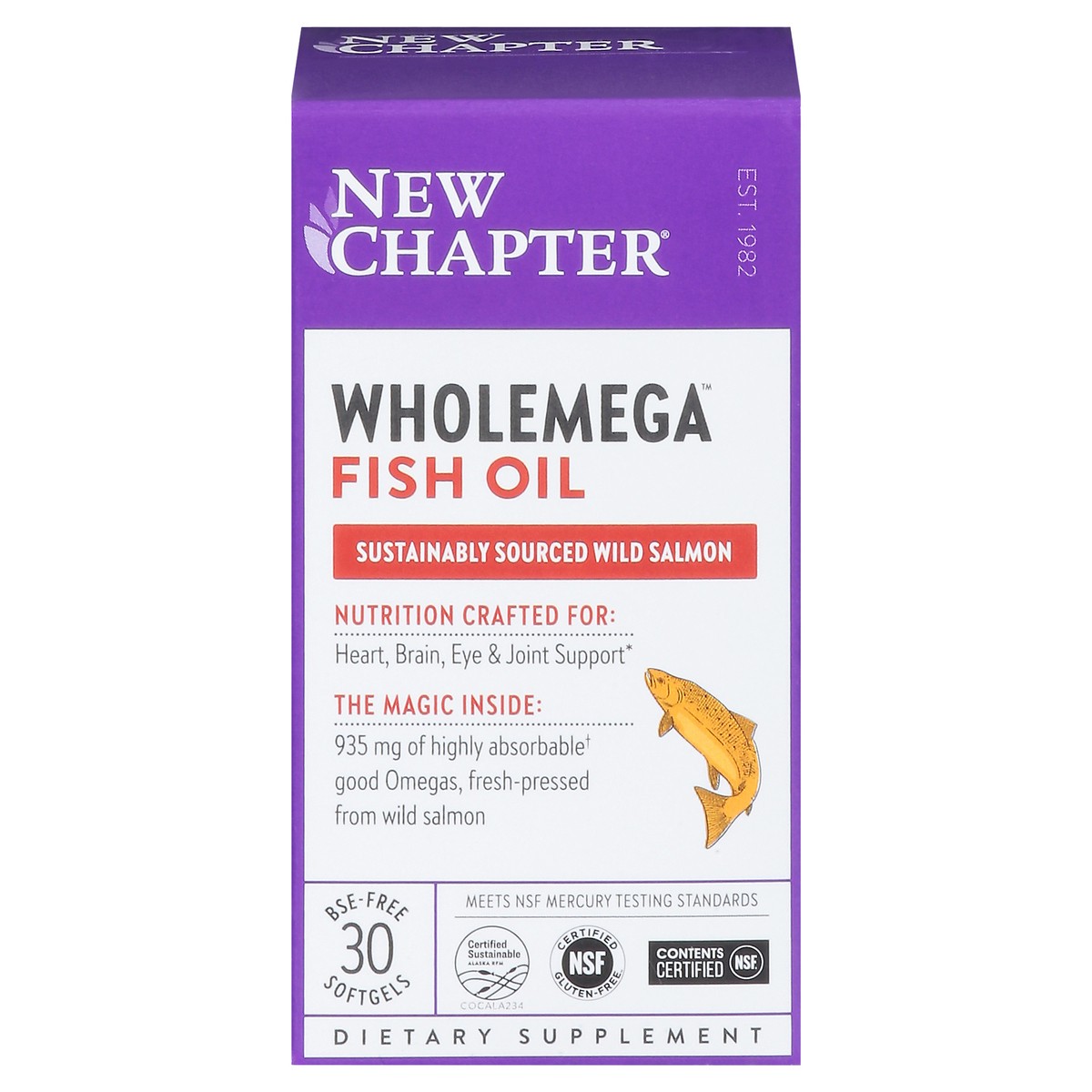 slide 1 of 4, New Chapter Wholemega Whole Fish Oil, 60 ct