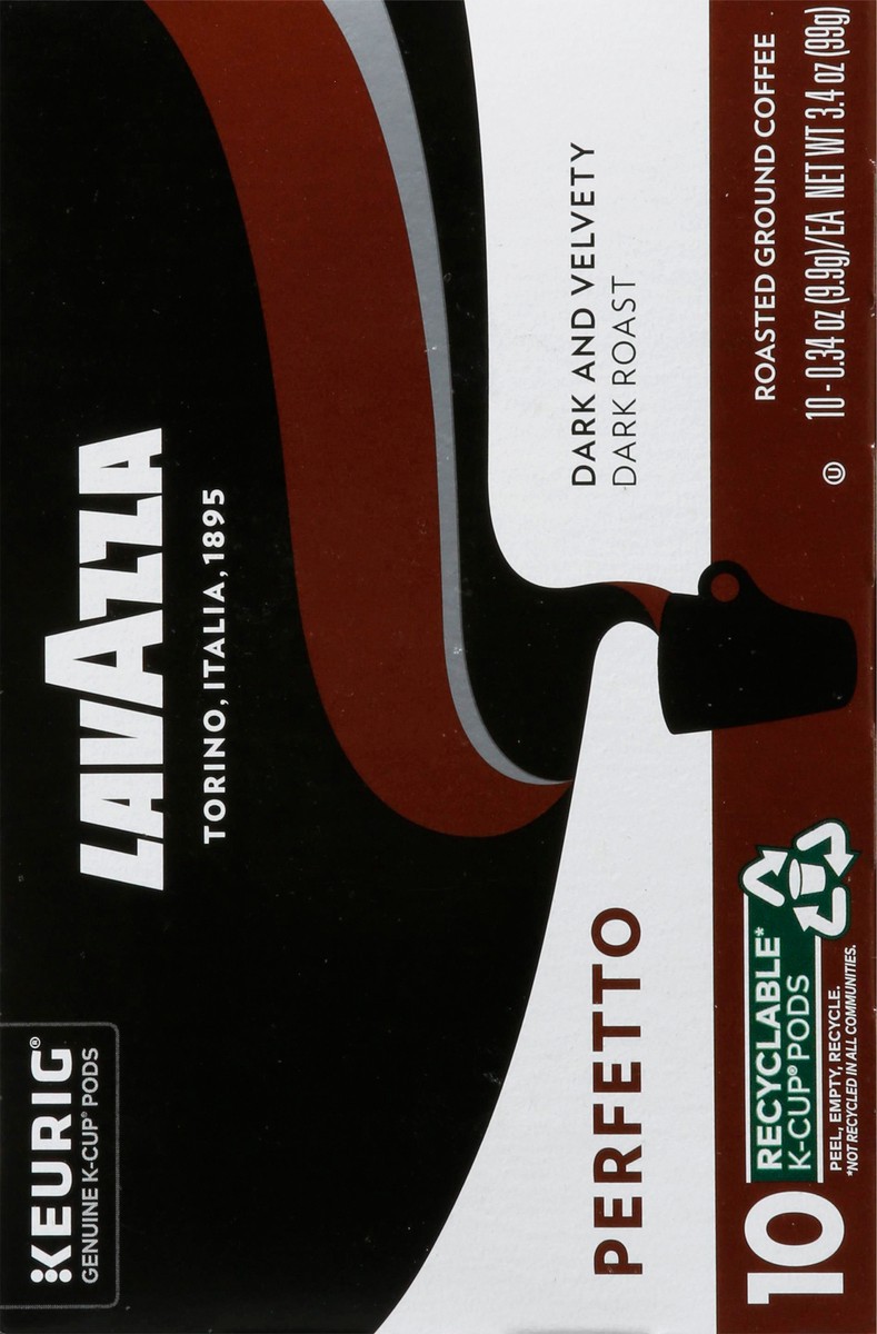 slide 8 of 14, Lavazza Dark Roast Perfetto Ground Coffee K-Cup Pods - 10 ct, 10 ct; 0.34 oz