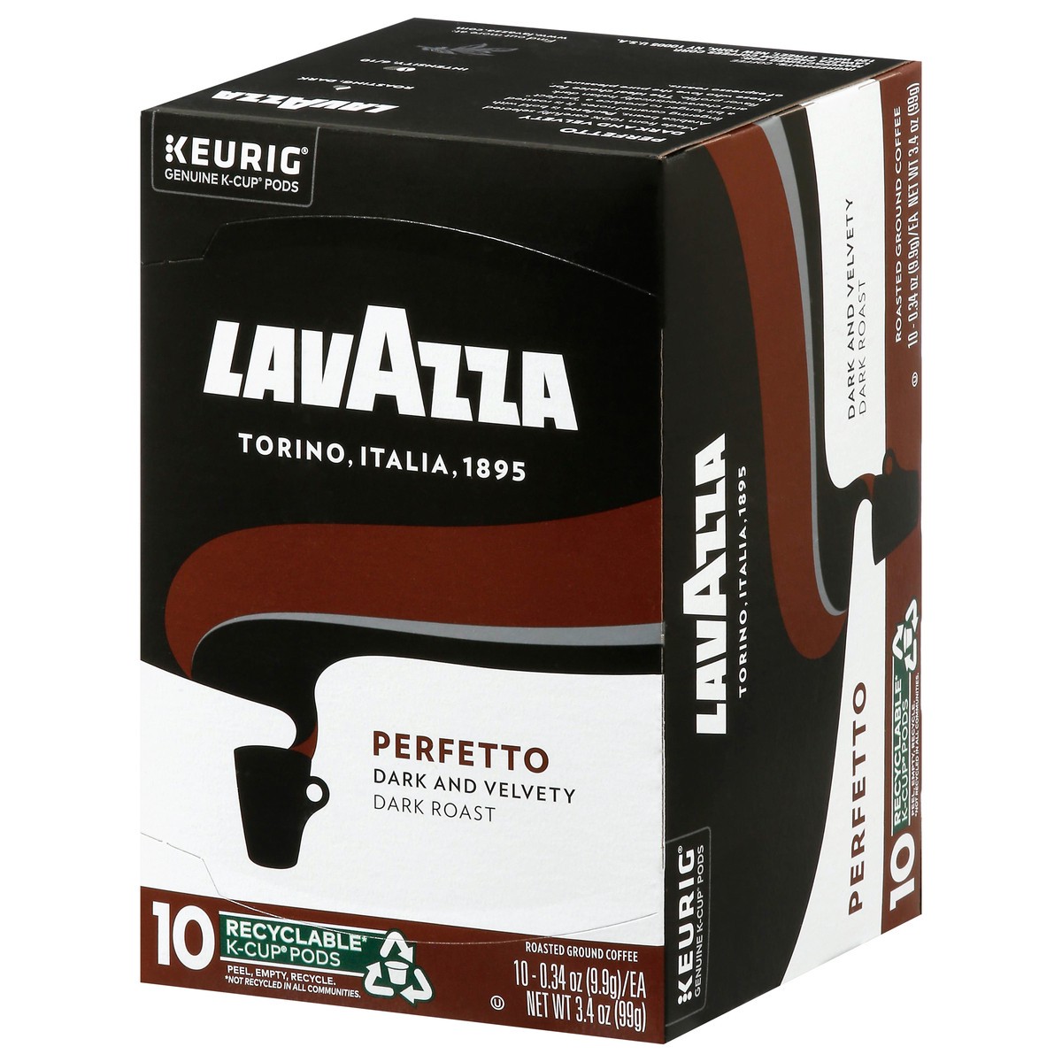 slide 6 of 14, Lavazza Dark Roast Perfetto Ground Coffee K-Cup Pods - 10 ct, 10 ct; 0.34 oz