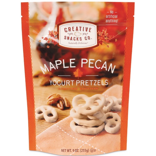 slide 1 of 1, Creative Snacks Co. Maple Pecan Yogurt Pretzels, 9 oz