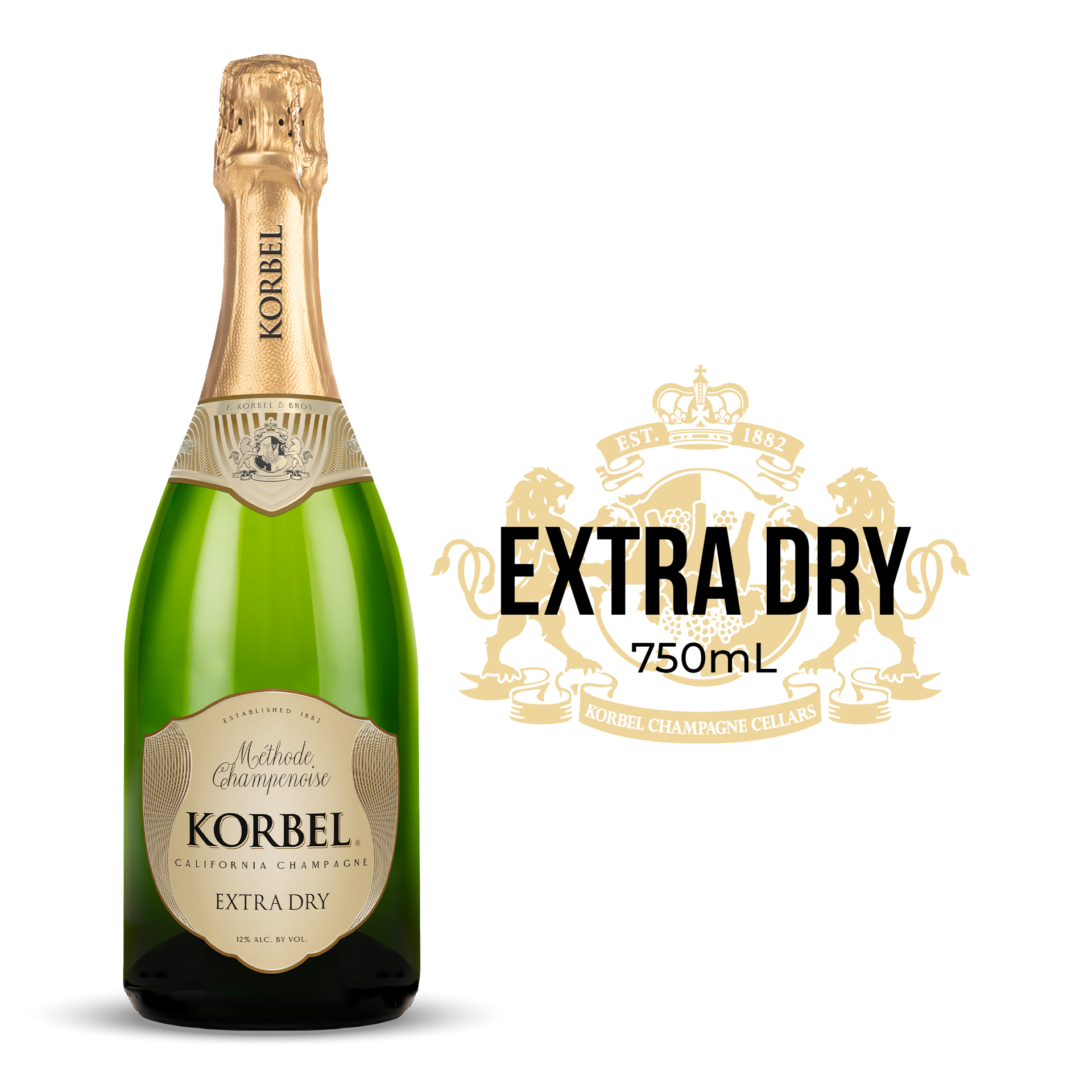 slide 1 of 5, Korbel Extra Dry California Champagne, 750 mL Bottle, 24 Proof, 750 ml