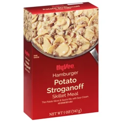 Hy-vee Hamburger Potato Stroganoff Thin Potato Slices & Beef Flavored Sauce Mix With Sour Cream Skillet Meal