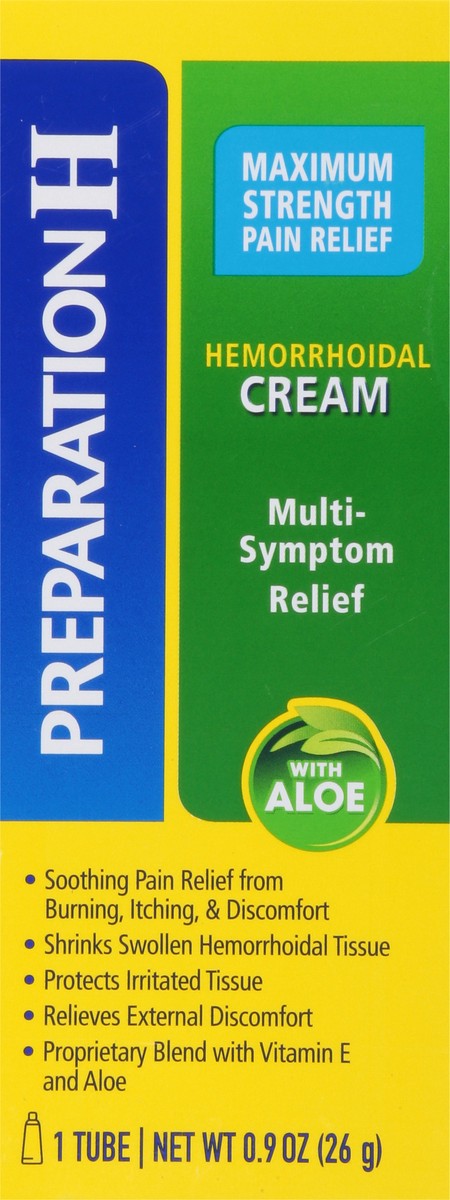 slide 4 of 9, Preparation H Maximum Strength Pain Relief Hemorrhoidal Cream with Aloe 1 ea, 1 ct