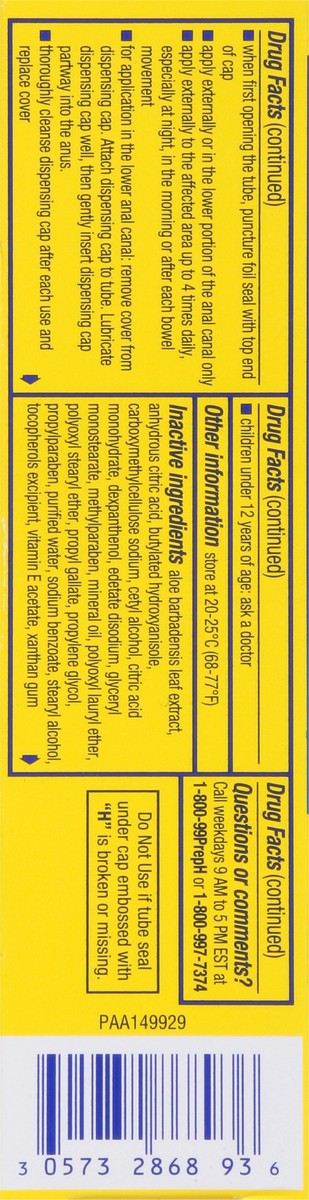 slide 8 of 9, Preparation H Maximum Strength Pain Relief Hemorrhoidal Cream with Aloe 1 ea, 1 ct