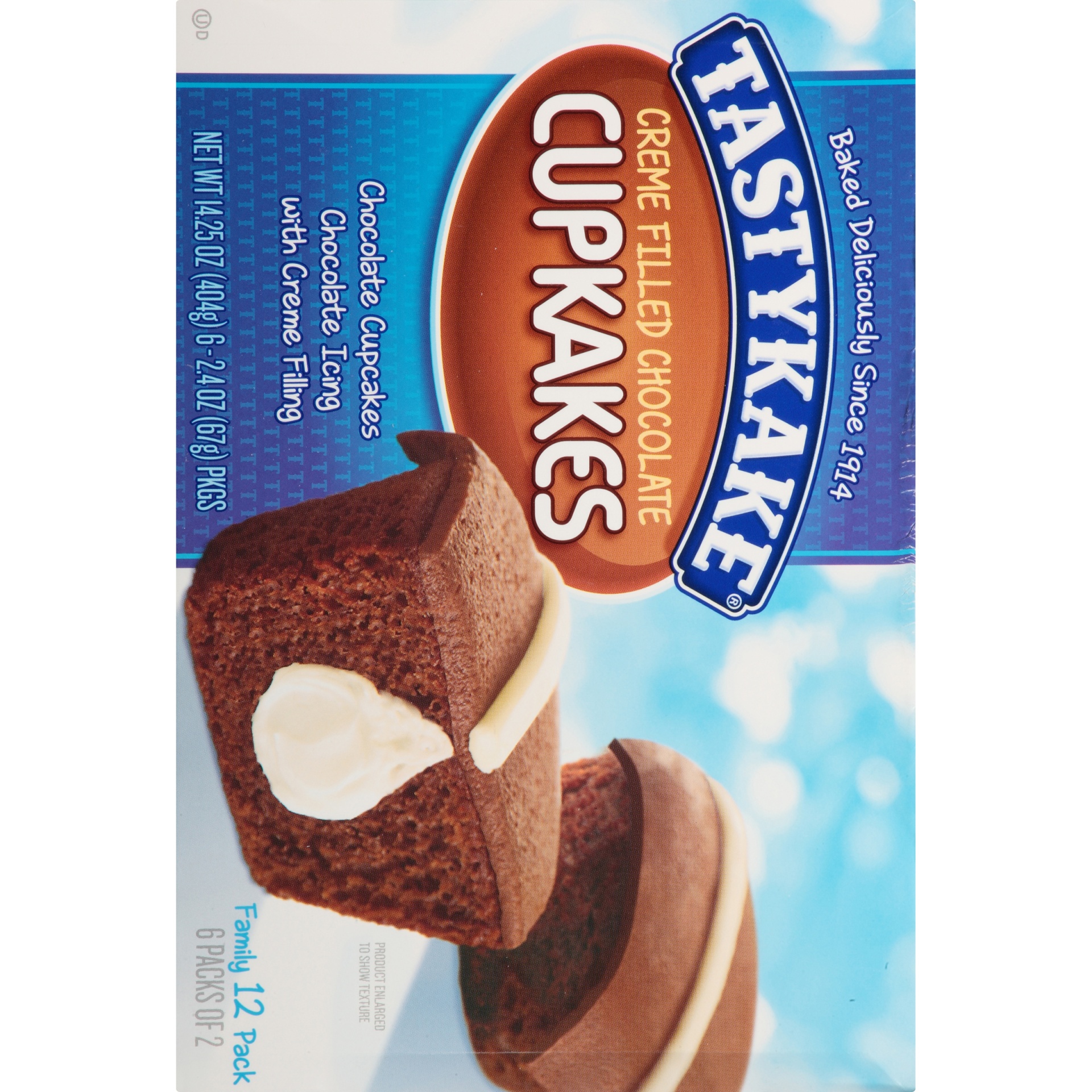 slide 2 of 8, Tastykake Cream Filled Chocolate Cupcakes, 12 ct