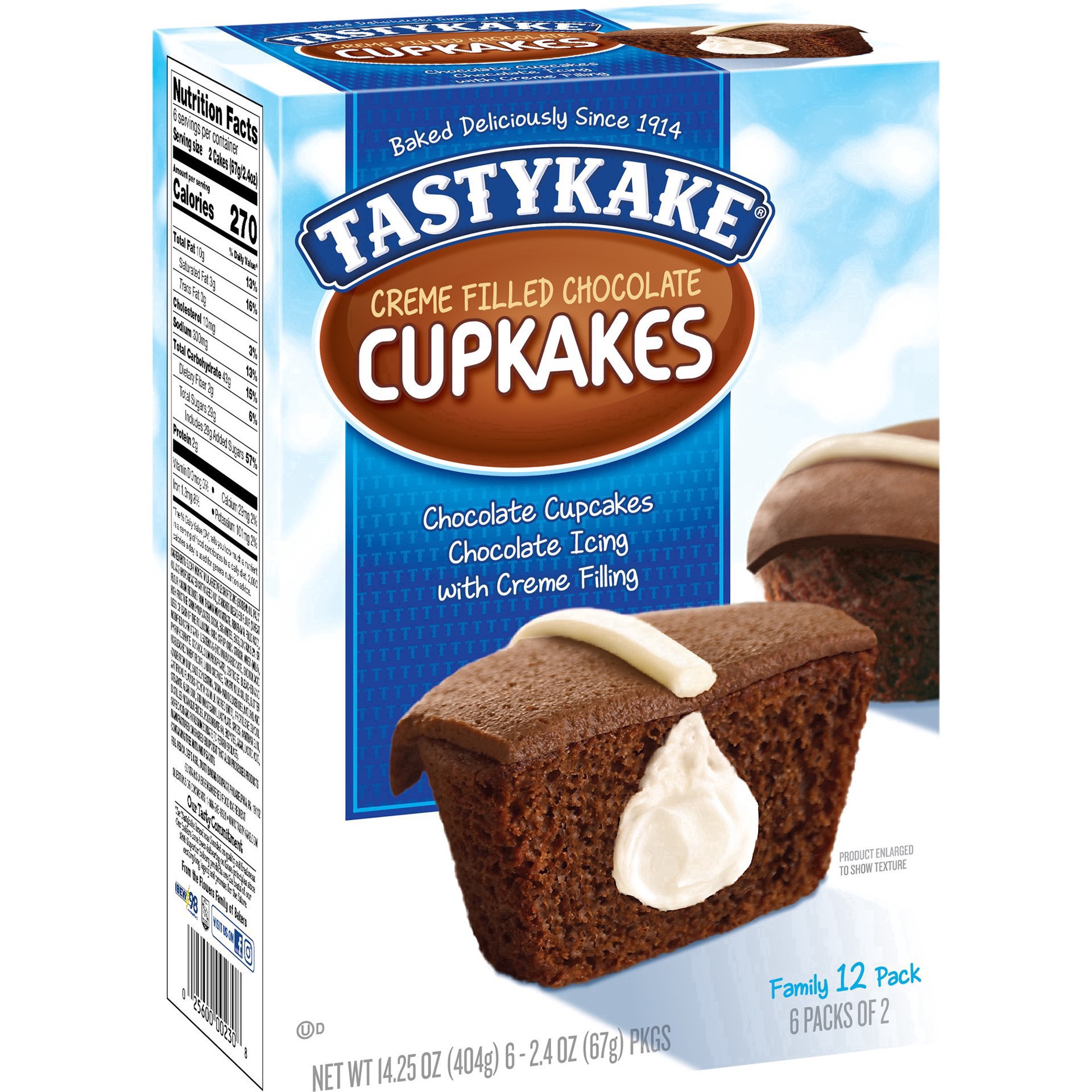 slide 59 of 59, Tastykake Creme Filled Chocolate Cupcakes 6-2.4 oz. Packs, 6 ct
