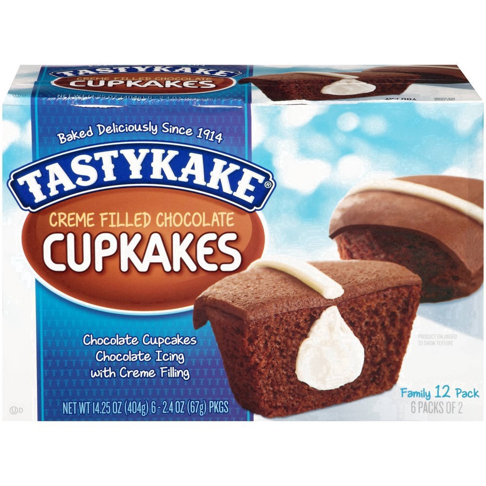 slide 34 of 59, Tastykake Creme Filled Chocolate Cupcakes 6-2.4 oz. Packs, 6 ct