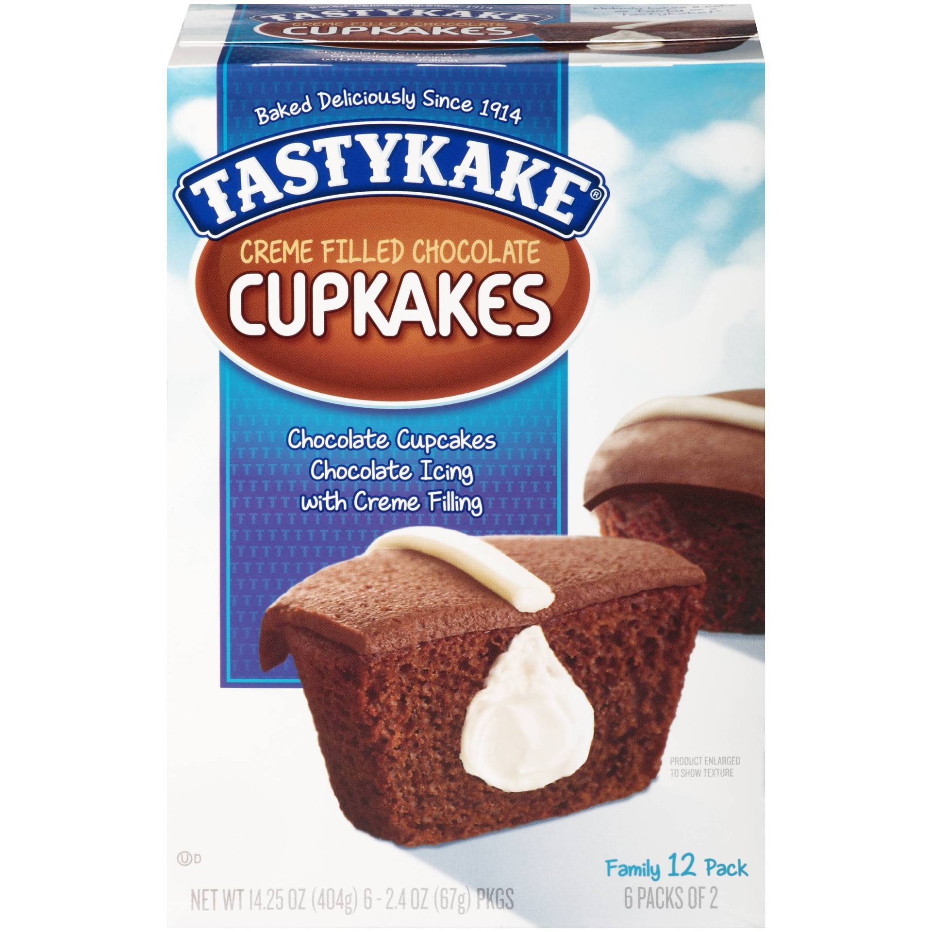 slide 1 of 8, Tastykake Cream Filled Chocolate Cupcakes, 12 ct