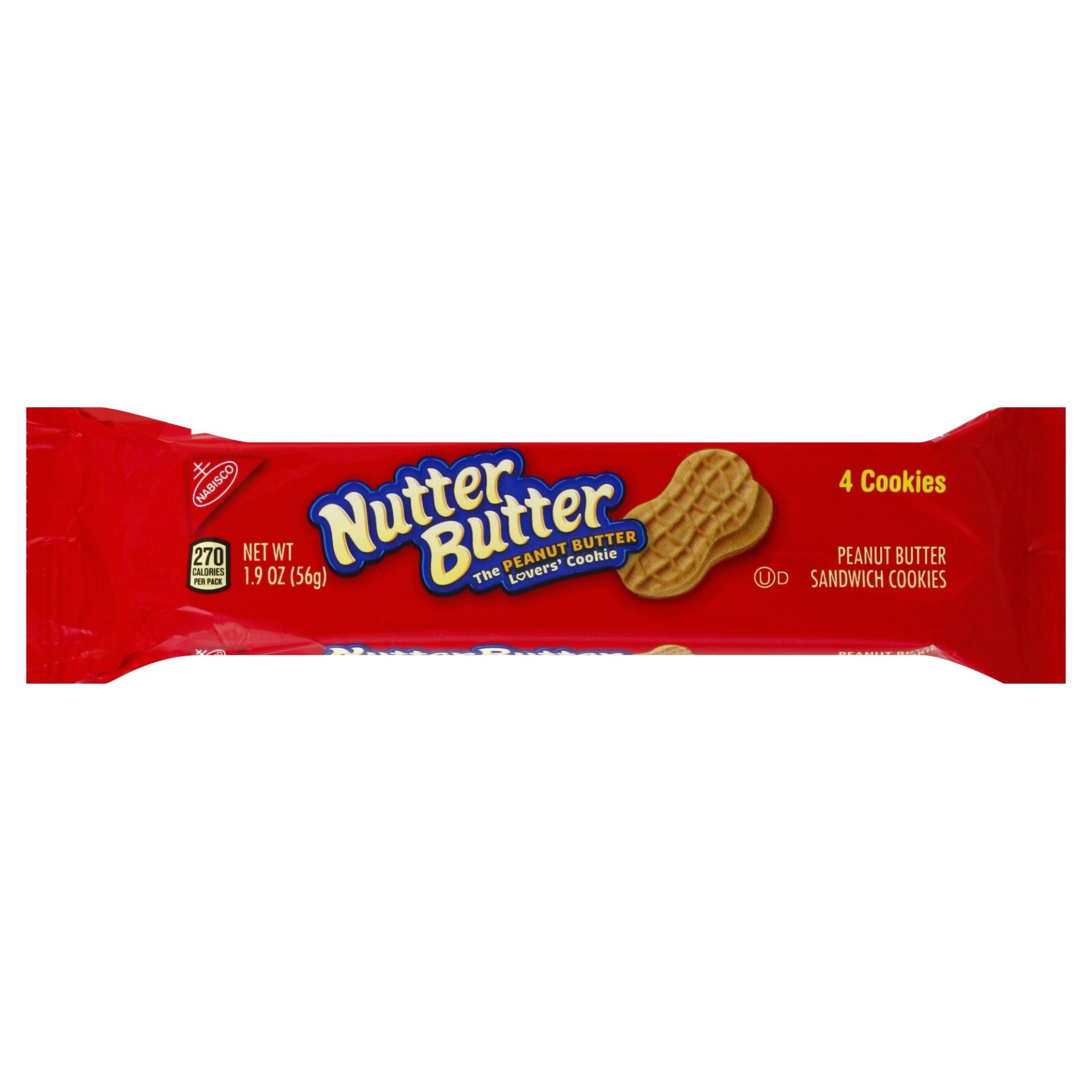 slide 1 of 7, Nutter Butter Peanut Butter Sandwich Cookies, 4 ct; 0.475 oz