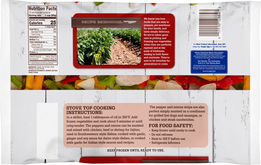 slide 2 of 2, Kroger Fajita Blend Frozen Vegetables, 48 oz