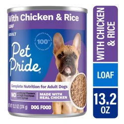 Pet Pride Chicken & Rice Loaf Wet Dog Food Can