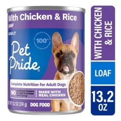 Pet Pride Chicken & Rice Loaf Wet Dog Food Can