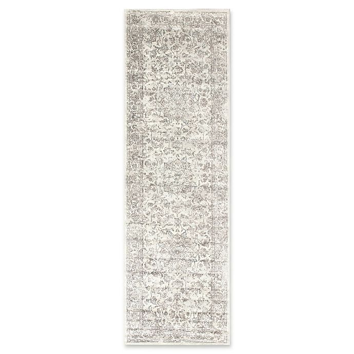 slide 1 of 1, KAS Provence Medallia Viscose Runner - Silver, 2 ft 2 in x 6 ft 11 in