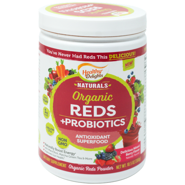 slide 1 of 1, Healthy Delights Organic Reds Powder + Probiotics, 13.6 oz