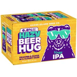 Goose Island Beer Co. Beer Co. Hazy Beer Hug IPA, 6 Pack 12 fl oz Cans, 6.8% ABV